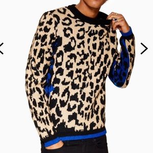 Topman Leopard Print Sweater